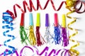 Party Horn Blower with colored streamers Royalty Free Stock Photo