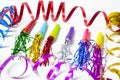 Party Horn Blower with colored streamers Royalty Free Stock Photo