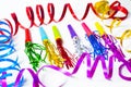 Party Horn Blower with colored streamers Royalty Free Stock Photo