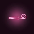 party horn blowout neon icon. Elements of Party set. Simple icon for websites, web design, mobile app, info graphics
