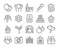 20 Party icons. Celebration Party line icon set. Vector illustration.