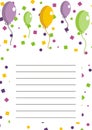 Party invitation with balloons