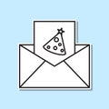 Party invitation card sticker icon. Simple thin line, outline of party icons for ui and ux, website or mobile application