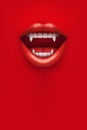 Party Invitation with vampire mouth Royalty Free Stock Photo