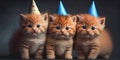 Party Kitten cats kittens wearing hats Royalty Free Stock Photo
