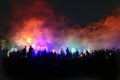 party lights at night during the carnival in Jakarta