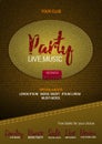 Party Live Music flyer or banner with denim background. Royalty Free Stock Photo