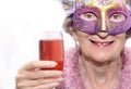 Party mask and drink Royalty Free Stock Photo