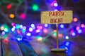 Party night on small sign board Royalty Free Stock Photo