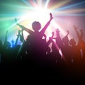 Party people background with silhouette of an excited audience Royalty Free Stock Photo