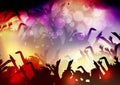 Party People Crowd, Festive Disco Event Background - Vector Illustration Royalty Free Stock Photo