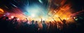 party people dancing at concert blurred background AI generated Royalty Free Stock Photo