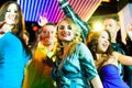Party people dancing in disco or club Royalty Free Stock Photo