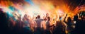 party people in a disco blurred background AI generated Royalty Free Stock Photo