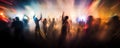 party people in a disco blurred background AI generated Royalty Free Stock Photo