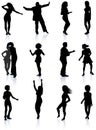 Party People Silhouette Collection Royalty Free Stock Photo