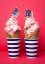 Delicious milk background cool food dessert colourful cream art summer scoop ice sweet pink cone