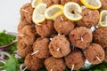 Party platter with meatballs. Food catering