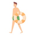 Party pool ring icon cartoon vector. Sea play Royalty Free Stock Photo