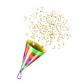Party Popper Explosion With Foil Confetti Vector Royalty Free Stock Photo