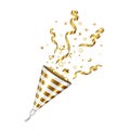 Party Popper Explosion With Foil Ribbon Vector Royalty Free Stock Photo