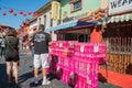 Party popper selling during Chinese New Year of China Town