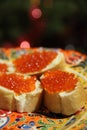 Party with red caviar