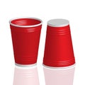 Party red plastic cup on white background Royalty Free Stock Photo