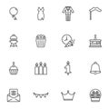 Party related line icons set Royalty Free Stock Photo