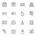 Party related line icons set