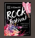Rock event poster or flyer temlpate Royalty Free Stock Photo