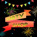 Party Shop Means Parties Supplies 3d Illustration