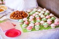 Party snacks and homemade cupcakes Royalty Free Stock Photo