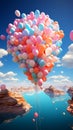 Party spirit takes flight as balloons embellish the backdrop of the sky