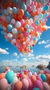 Party spirit takes flight as balloons embellish the backdrop of the sky