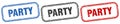 party square isolated sign set. party stamp.