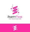 Party streamer and confetti logo or icon