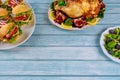 Party table for celebrating american holiday Independence day July of 4th Royalty Free Stock Photo