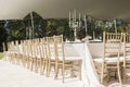 Party Tent Chairs Tables Decor Royalty Free Stock Photo