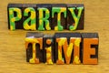 Party time birthday celebration invitation family fun games love Royalty Free Stock Photo