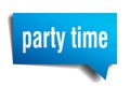 Party time blue 3d speech bubble Royalty Free Stock Photo