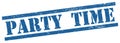 PARTY  TIME text on blue grungy rectangle stamp Royalty Free Stock Photo