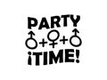 Party Time Threesome Sex Concept Typographic Design