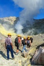 Tour group on White Island, New Zealand