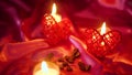 Party Valentine with decoration candle burning and flower footage