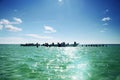 Party in the water. Speedboats and people enjoying the carribean sea Royalty Free Stock Photo