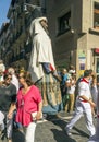 Comparsa of giants and big heads in Pamplona Royalty Free Stock Photo