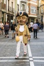 Comparsa of giants and big heads in Pamplona