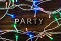 Party word with led lamp garland