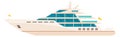 Party yacht. Marine luxury ship color icon